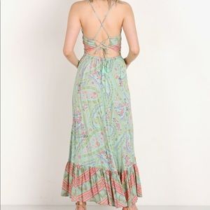 Spell City Lights Strappy Maxi Dress - Sage, size small, great condition